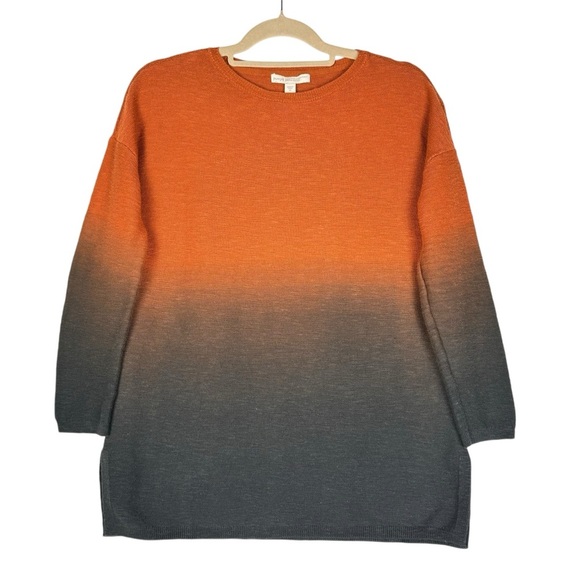 J. Jill Dip-Dyed Sweater Tunic Size XS Orange Gray Ombré - Picture 1 of 7